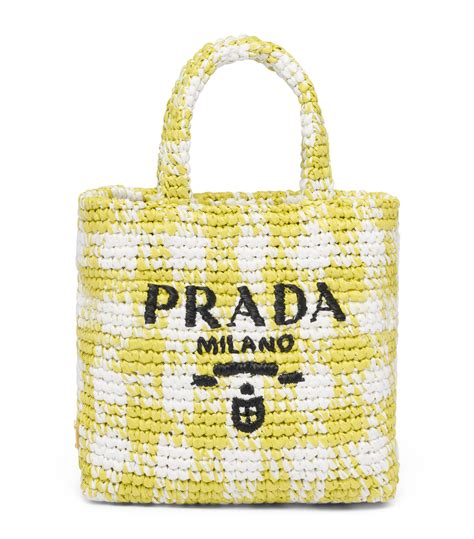 prada small crochet tote